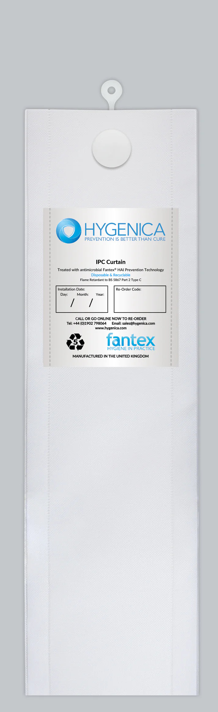 Standard 4.5m x 2m J-Fit Fantex Curtain - Medical Blue EOL