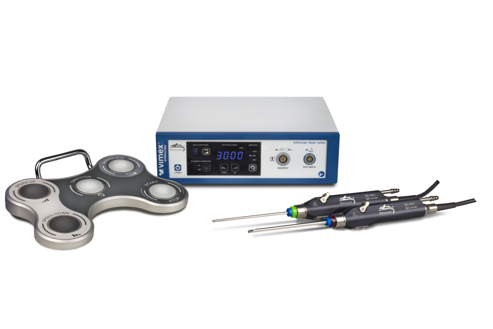 Vimex Barracuda SV-8100 control unit with footswitch and handpieces