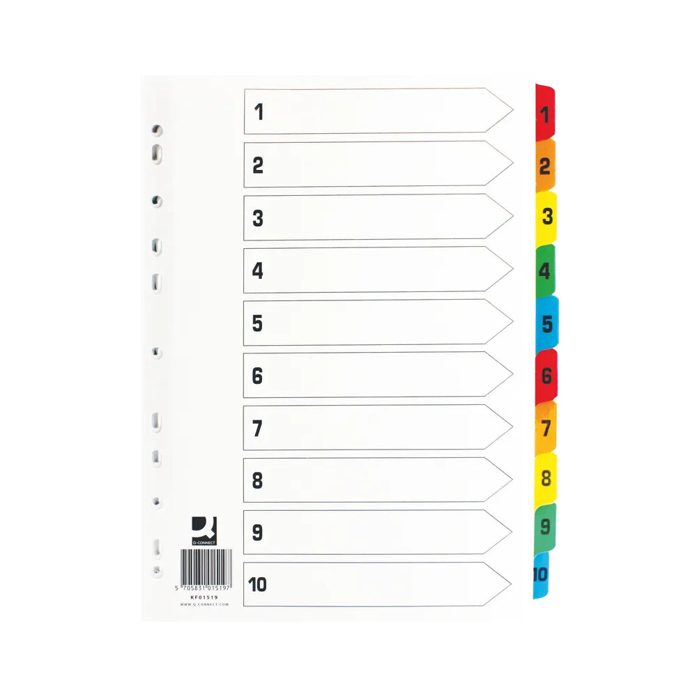 Q Connect Index 1-10 Brd Reinf Multicol