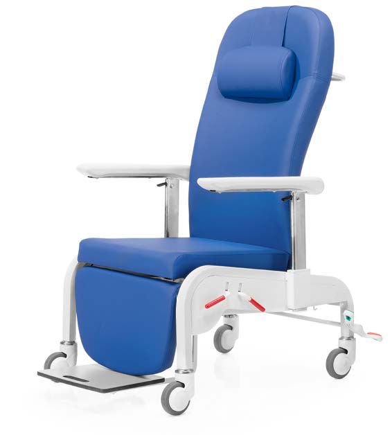 Breeze Patient Chair (4 wheels with central brake and foot tray)