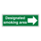 Designated Smoking Area - Arrow Right Sign- CLEARANCE