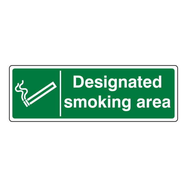 Designated Smoking Area Sign- CLEARANCE