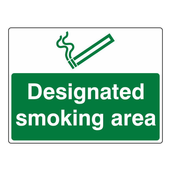 Designated Smoking Area Sign- CLEARANCE