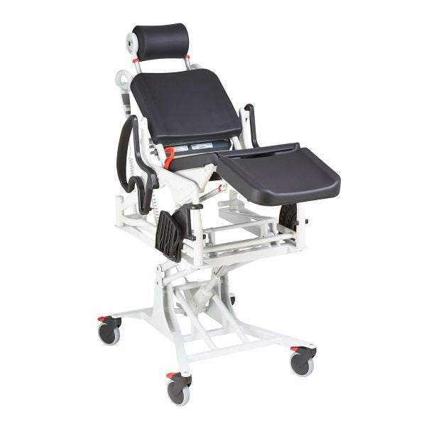 Manual Tilting Shower Chair Commode (150kg) - Electric Adjustable Height, Inc Seat without Hygiene Opening