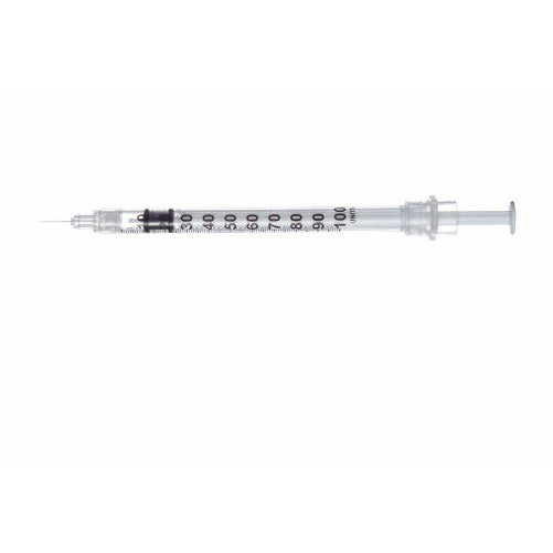 SOL-CARE Insulin Safety Syring with Fixed Needle 1ml, 29g x 1/2