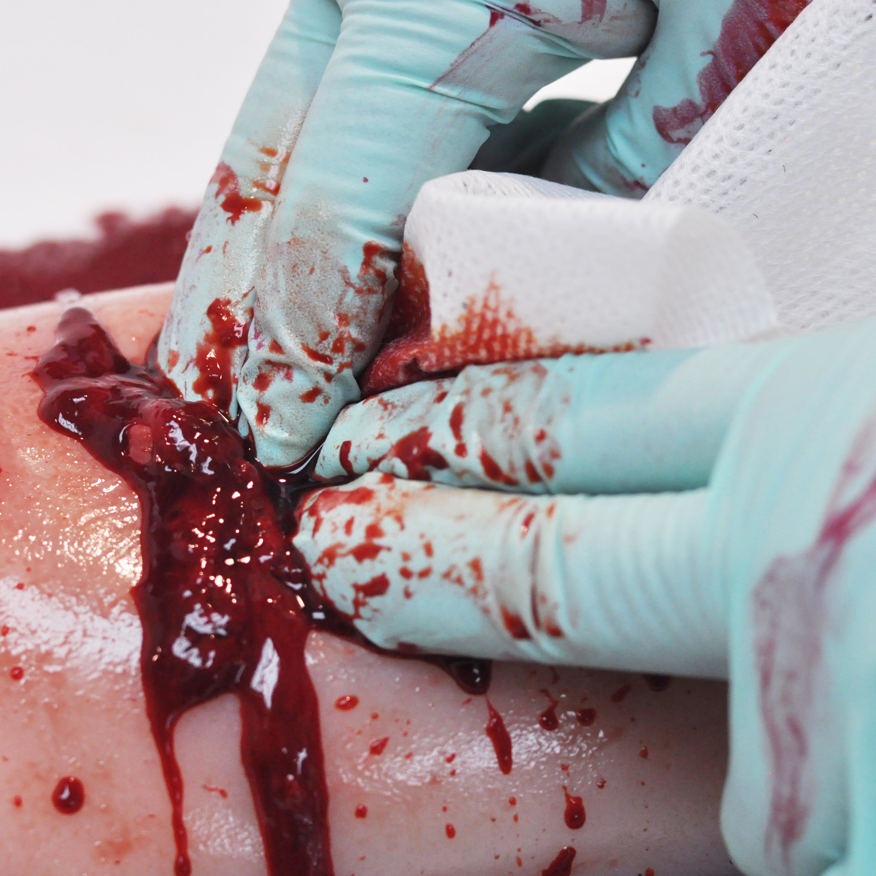 Hemorrhage Control Training Kit - Light Skin Tone Laceration - Z-folded Gauze
