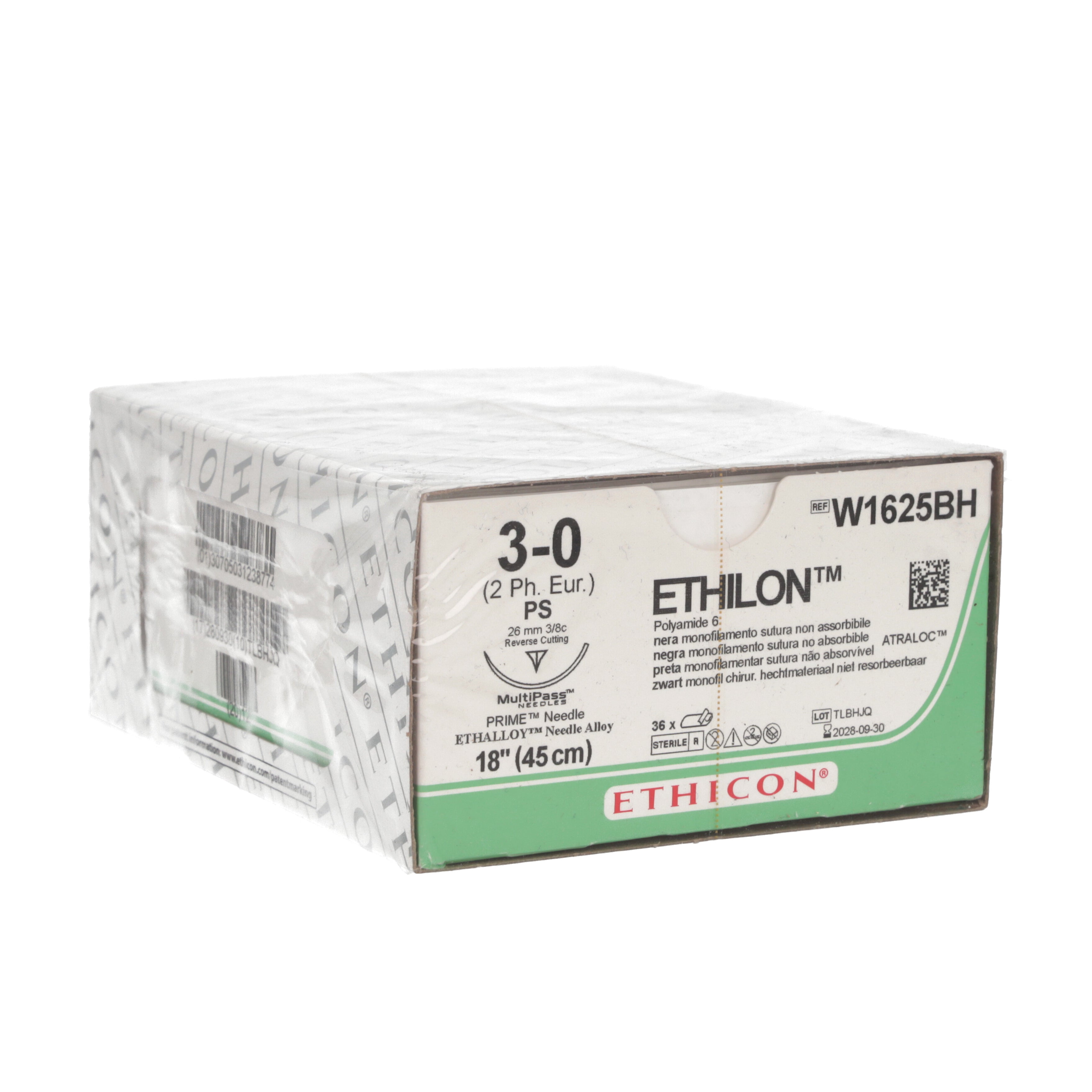 ETHILON suture - Monofilament - black - 3-0 - 45cm - 1 x Reverse Cutting Prime - 24mm - 3/8C - 36
