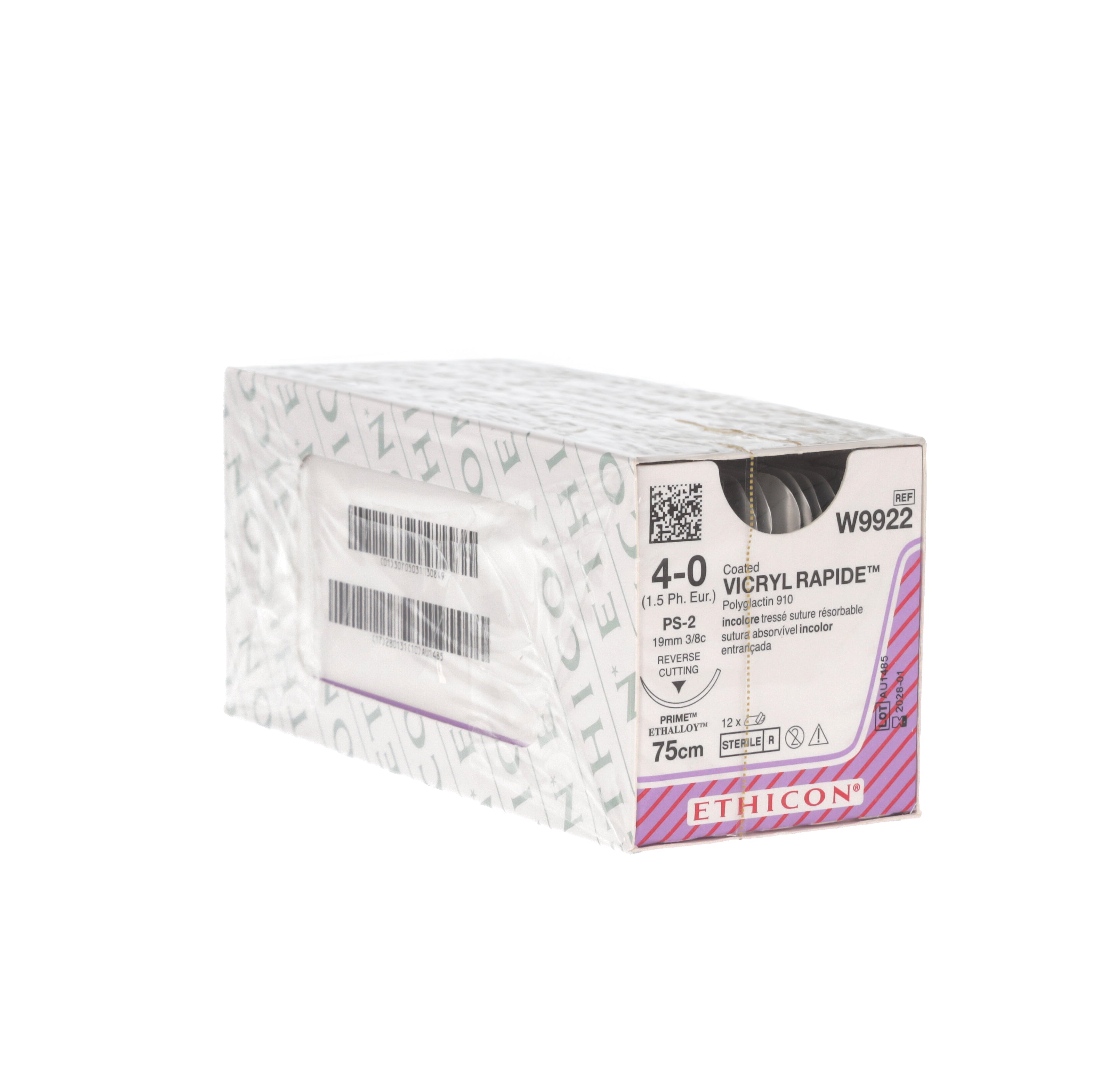 Coated VICRYL rapide Suture: 19mm 75cm undyed 4-0 1.5 Single