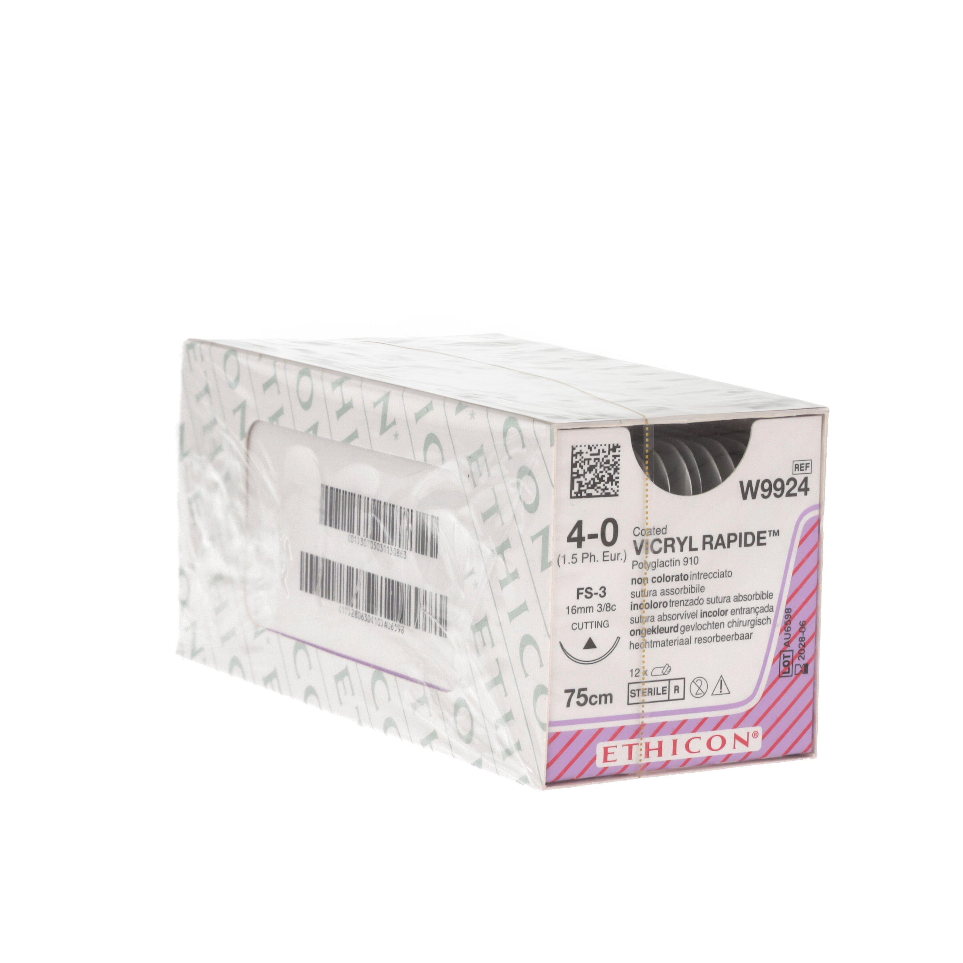Coated VICRYL rapide Suture: 16mm 75cm undyed 4-0 1.5 Single
