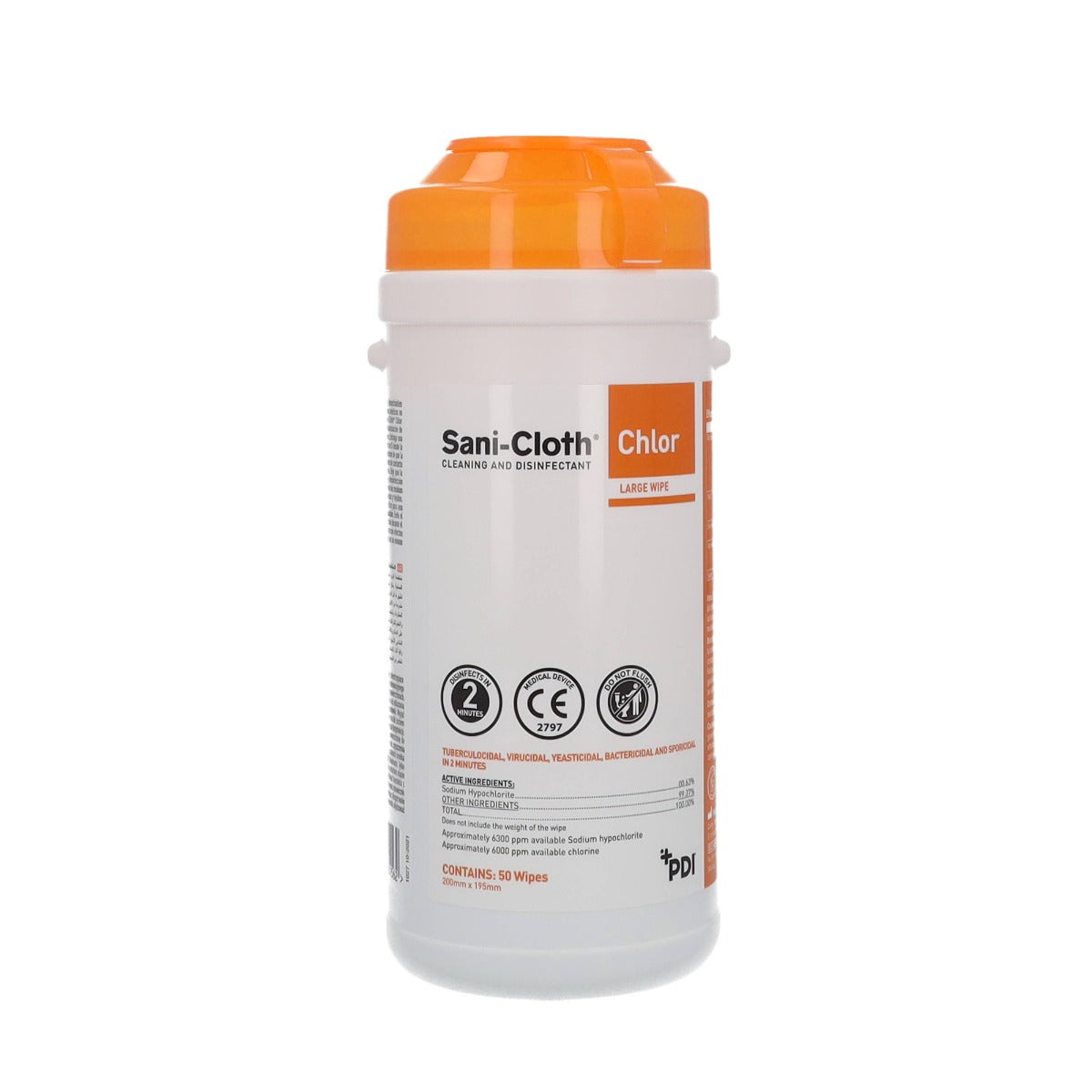 PDI Sani Cloth Chlor - Disinfectant Wipes x 50 - Clearance
