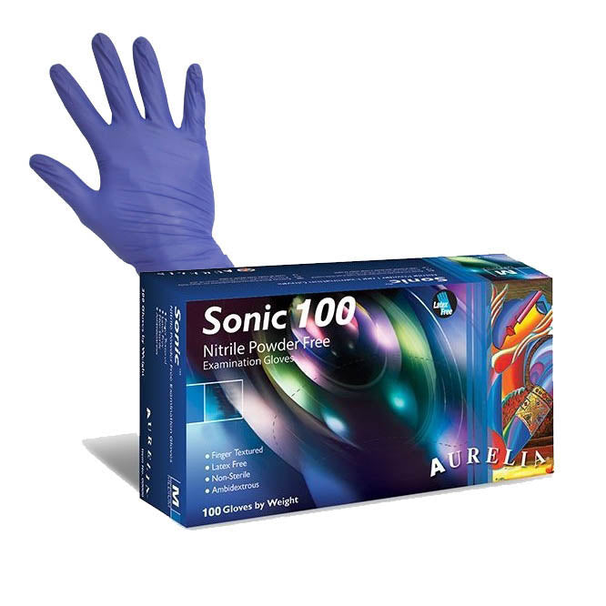 Aurelia Sonic 100 - Blue Nitrile Examination Gloves - Extra Large