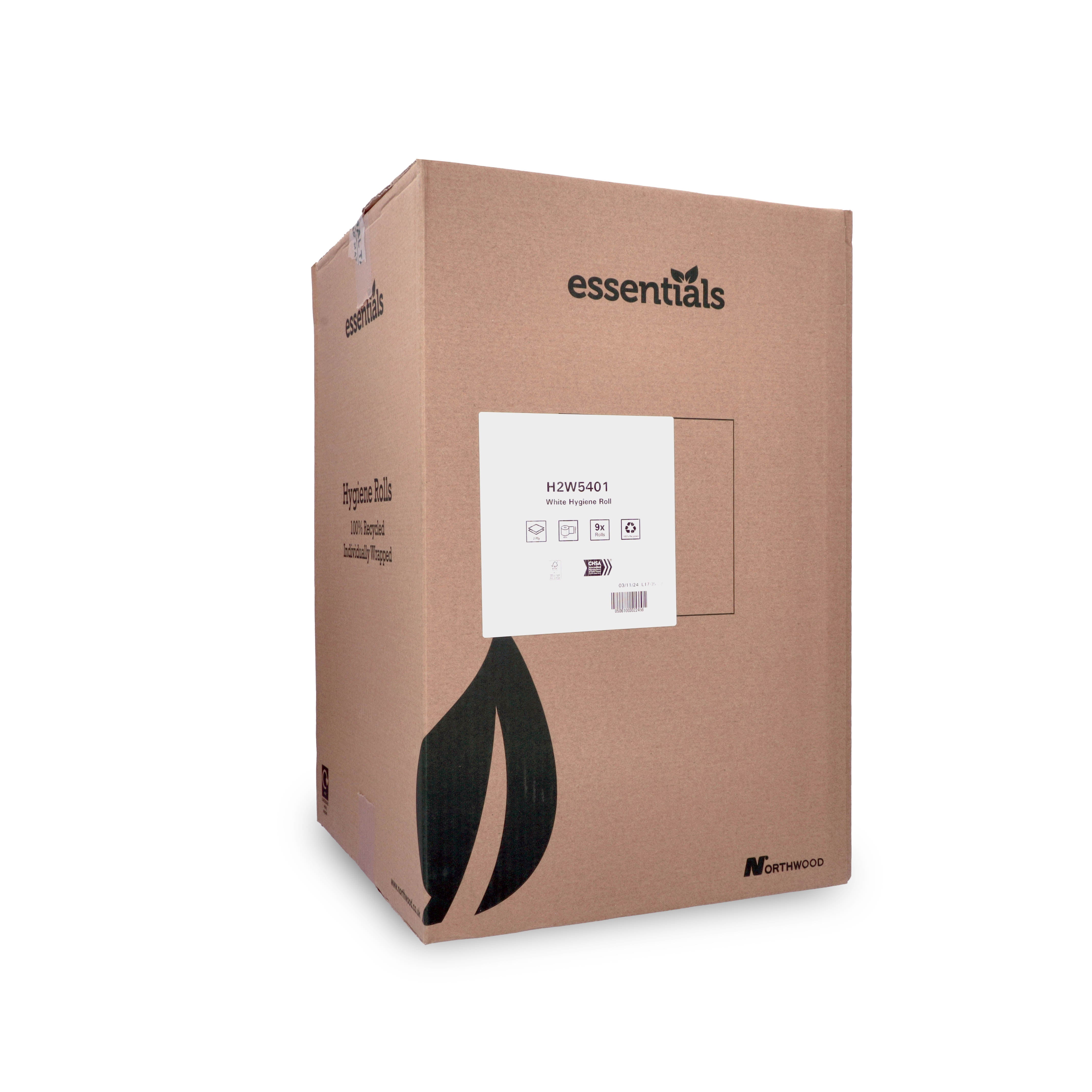Couch Rolls 20" - 2ply - Essentials White - 40m x 500mm - Case of 9