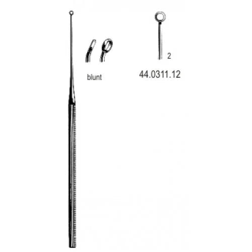 Buck Ear Curette Curved Blunt - 16.5cm