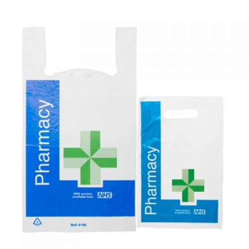 Plastic NHS Prescription Carrier Bag - 380 x 290 + 80mm - Case of 1000