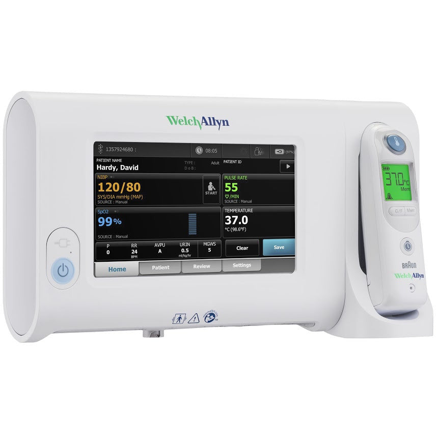Welch Allyn Connex Spot Monitor with BP, Pulse Oximetry and Pro 6000 Ear Thermometer - Plug 4