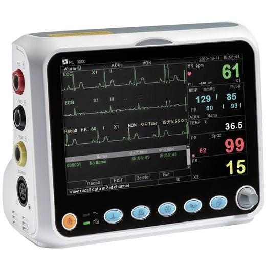 ProAct PC-3000 Patient Monitor(SpO2 Analog, PR, Resp Rate, NIBP, ECG, Temp) Ad sft sensor