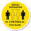 400mm Social Distancing Floor Sticker - Pack of 5
