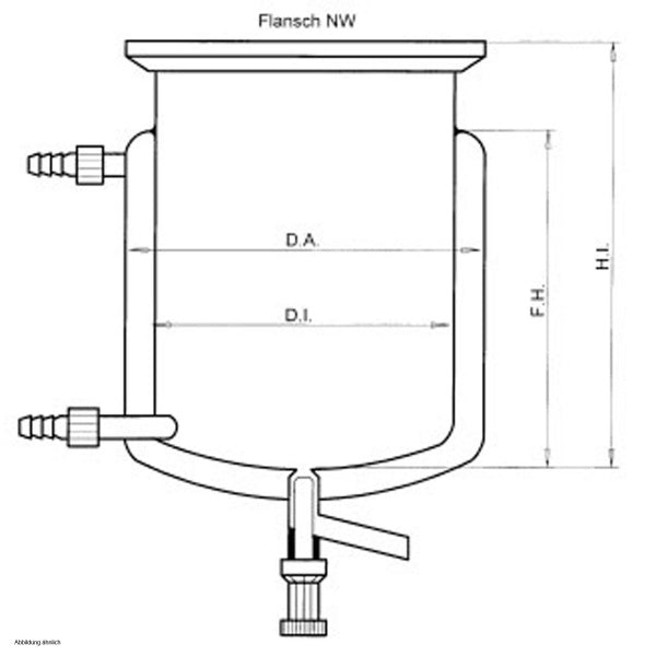 KGW Heatable Reaction Vessels With Thermal Jacket Connection DN15 Flange and Industrial Valve J