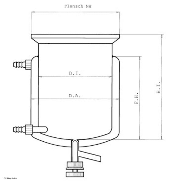 KGW Heatable Reaction Vessels With Thermal Jacket Connection DN15 Flange and Valve L