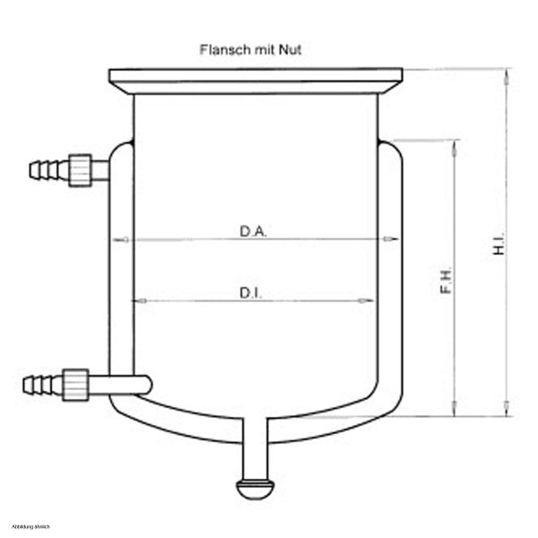 KGW Heatable Reaction Vessels With Thermal Jacket Connection GL18 Olive and outlet S40