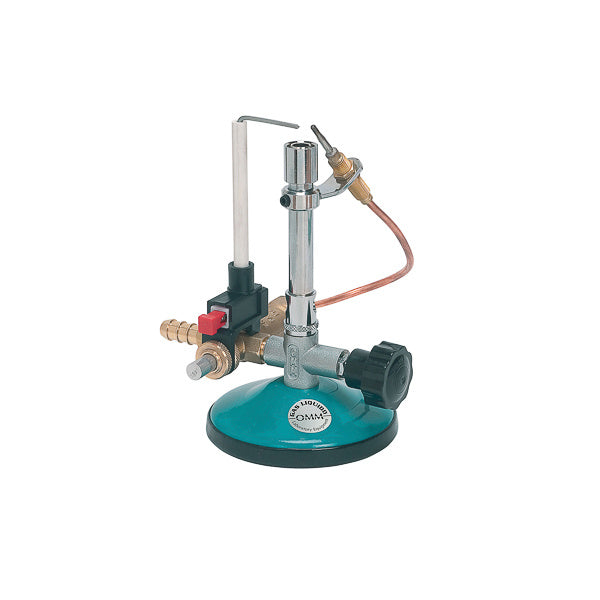 Labbox Bunsen burner with safety valve and piezo ignition