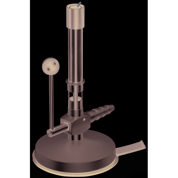 Usbeck Bunsen burner, lever tap, pilot flame, air regulation