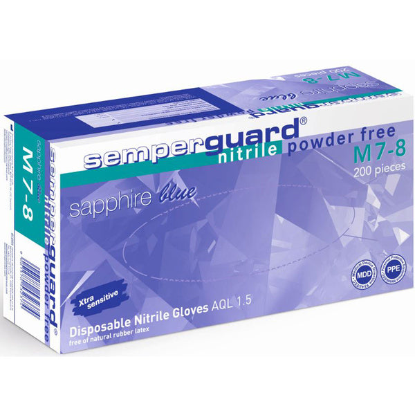 SEMPERGUARD Nitril Sapphire blue disposable gloves 200 pcs. in Promotional Products