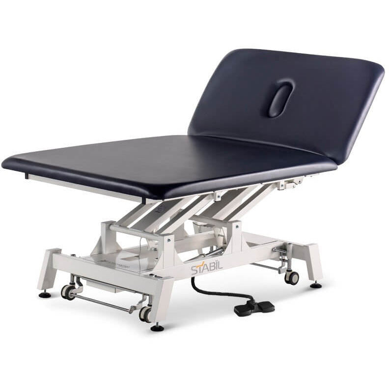 STABIL Bobath Neurological 2-Section Treatment Table 1.2M / White Frame / Black Upholstery - CLEARANCE