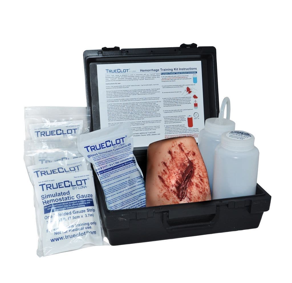 Hemorrhage Control Training Kit - Light Skin Tone Laceration - Z-folded Gauze