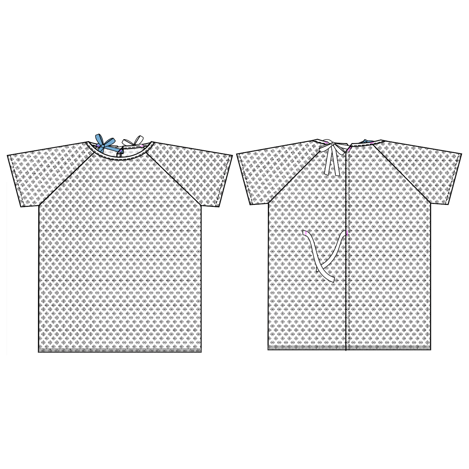 Polycotton Wraparound Examination Gown, Tahborg Blue - Size 4XL