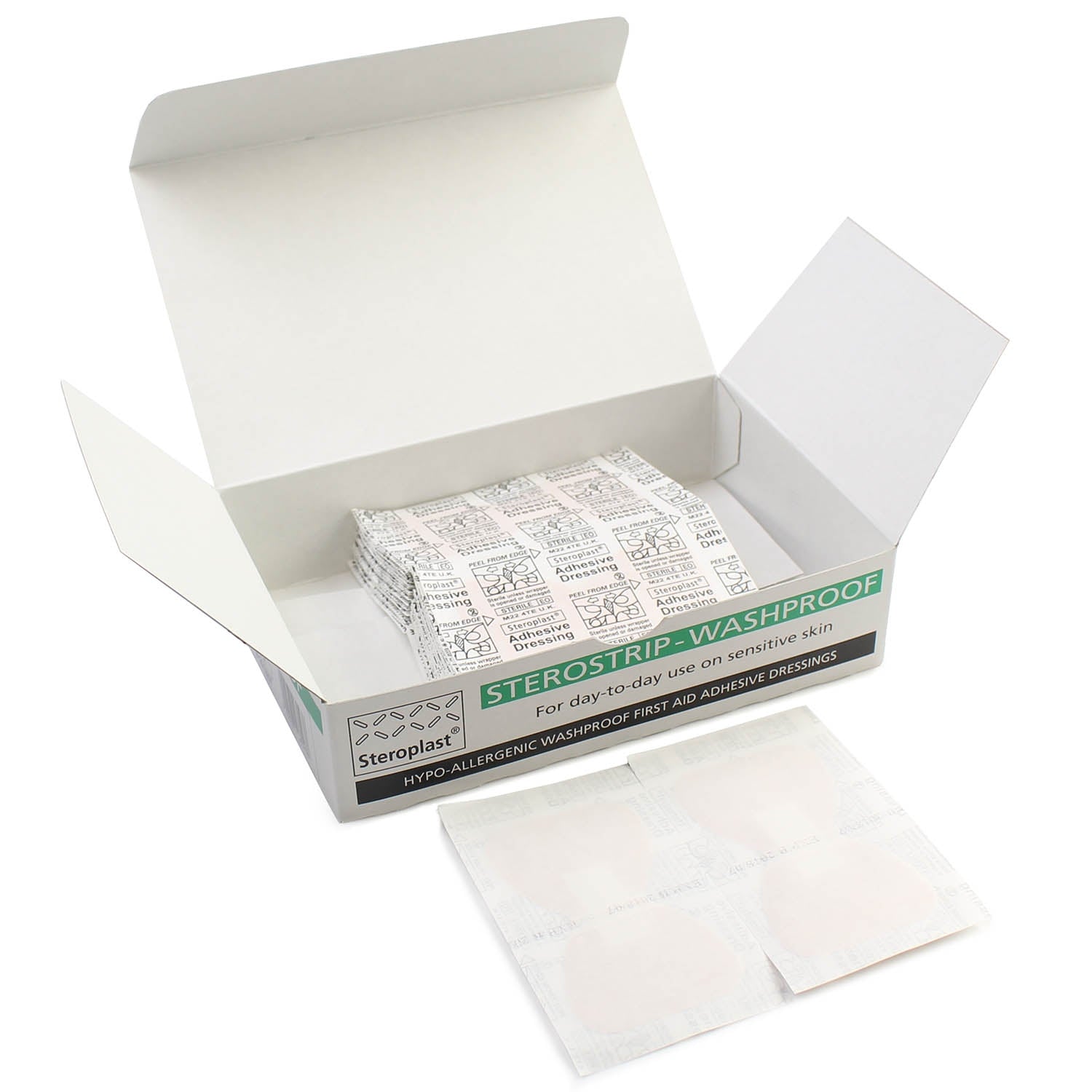Hypo-Allergenic Sterostrip Washproof Plasters - 7.5cm x 2.5cm x 100 - CLEARANCE SHORT DATE 03/26