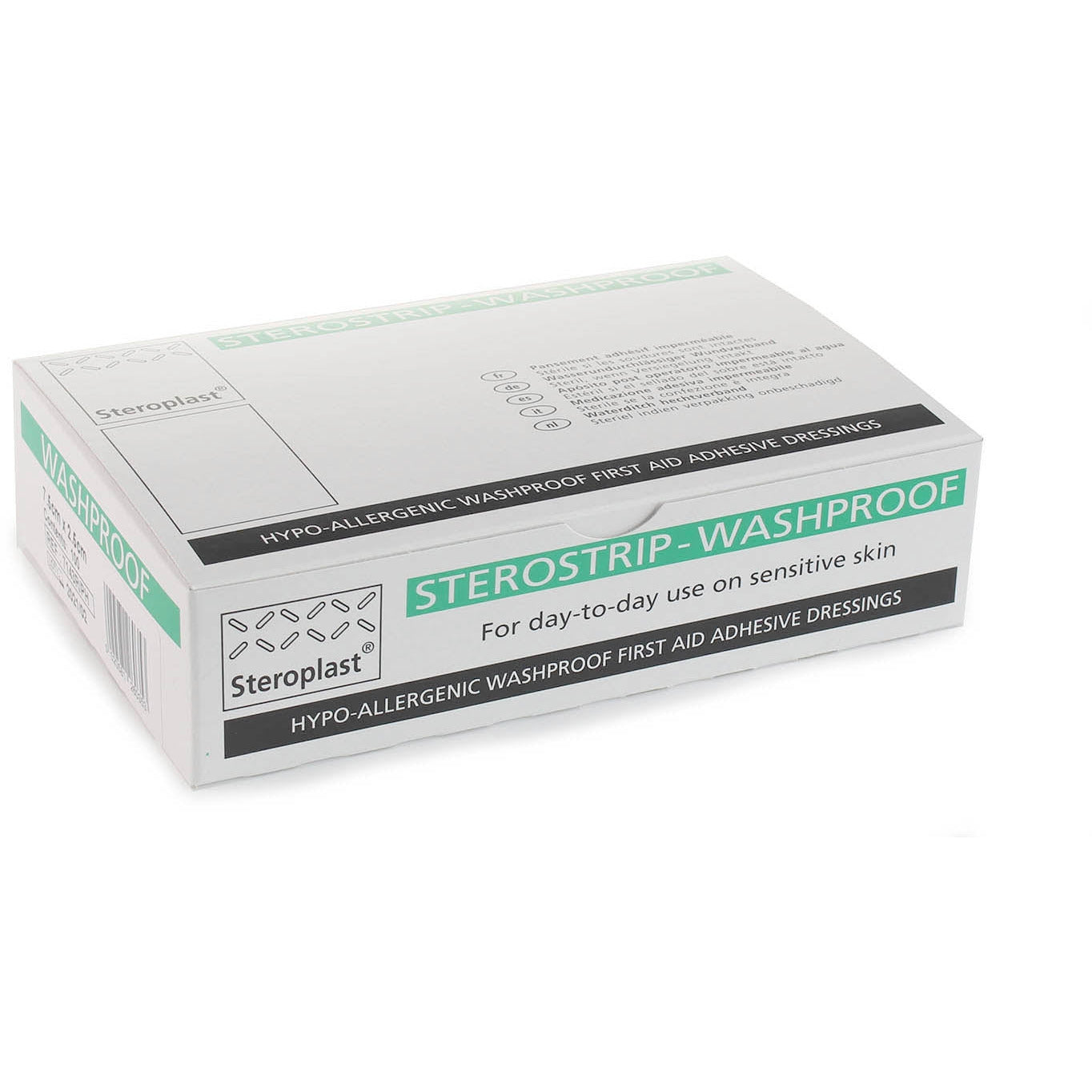 Hypo-Allergenic Sterostrip Washproof Plasters - 7.5cm x 2.5cm x 100 - CLEARANCE SHORT DATE 03/26