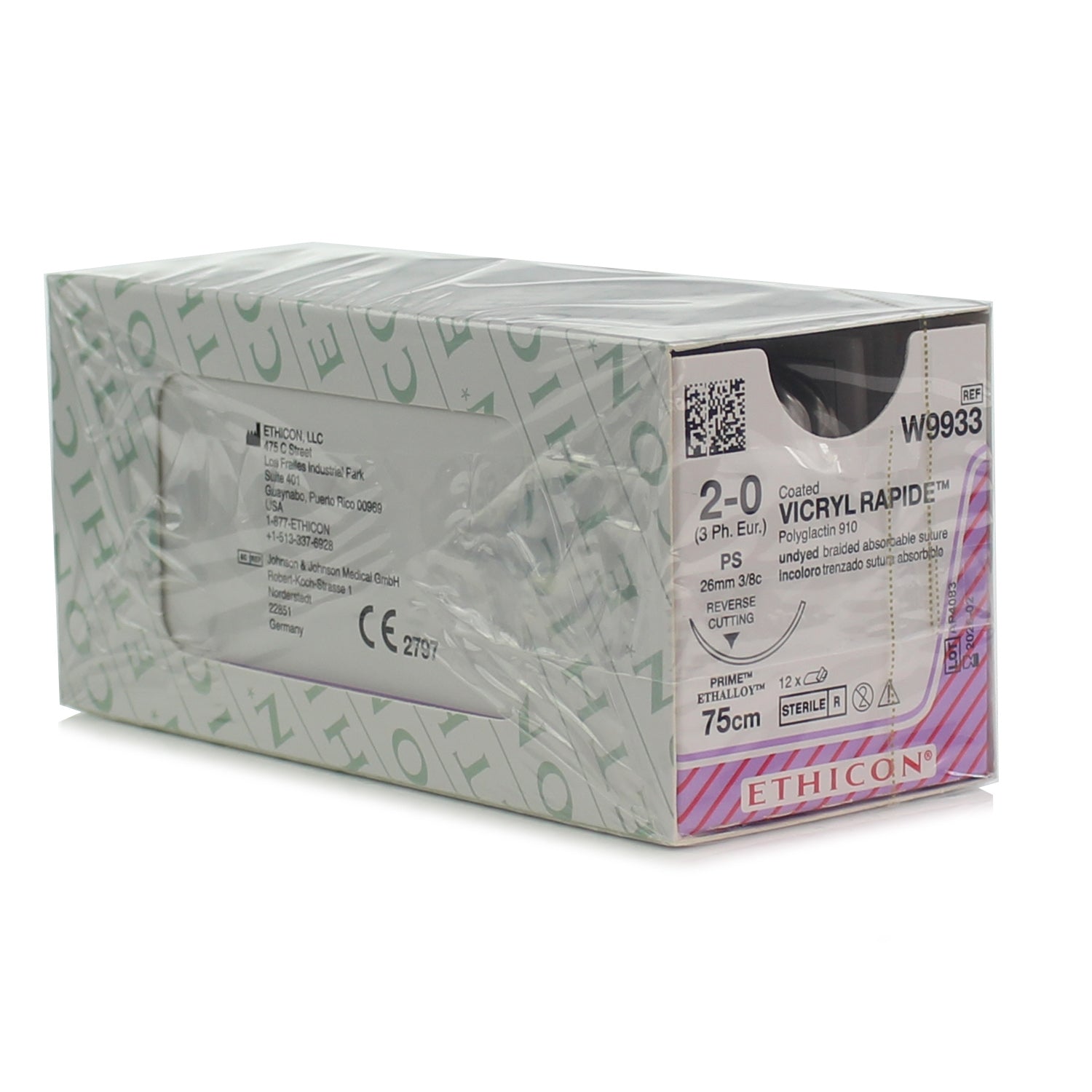 Coated VICRYL rapide Suture: 26mm 75cm undyed 2-0 3 Single