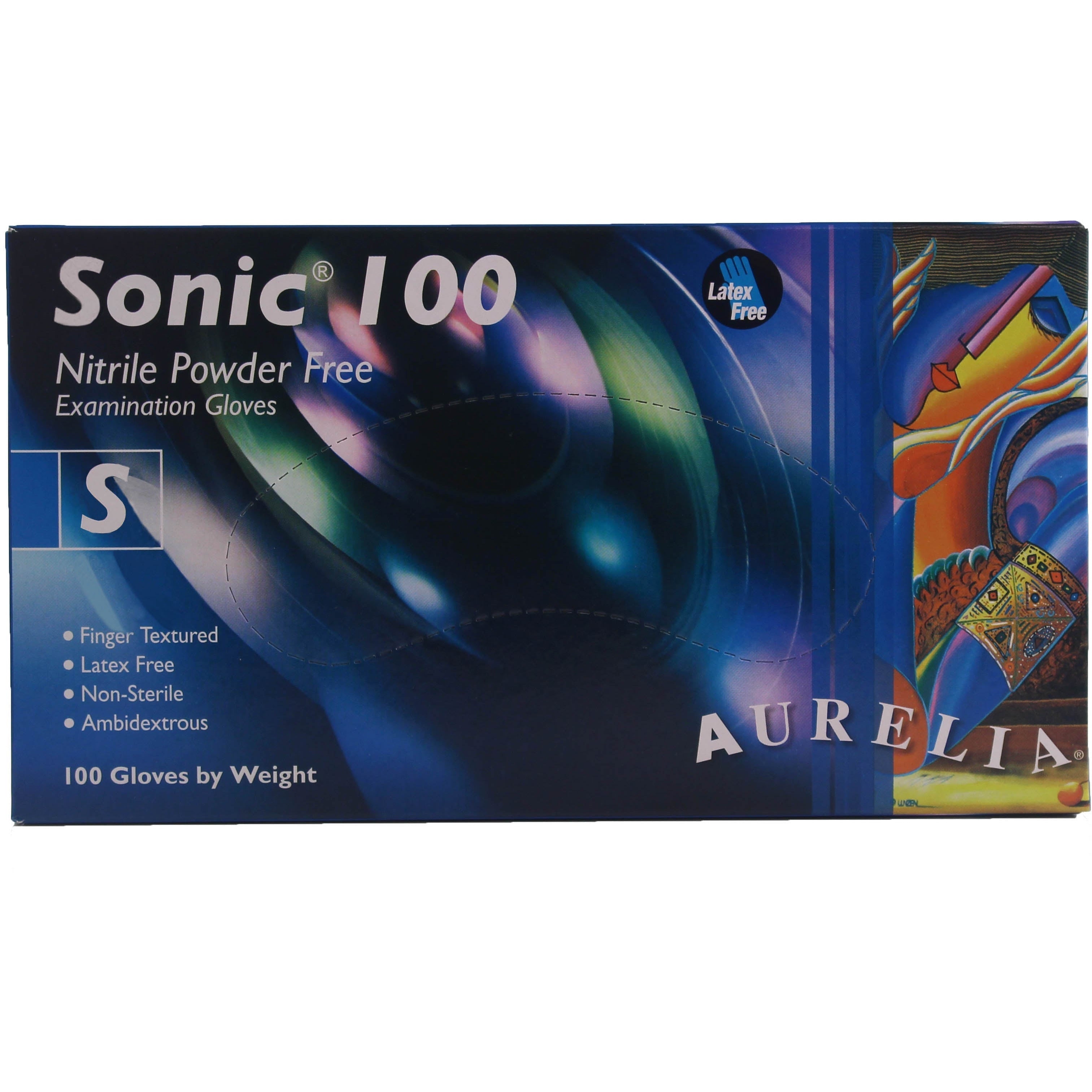 Aurelia Sonic 100 - Blue Nitrile Examination Gloves - Small
