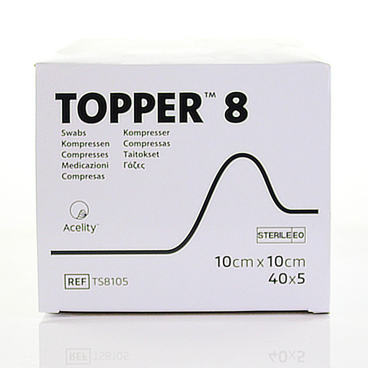 Topper 8 Gauze Swabs Sterile: 10 x 10cm (TIED 5) x 40