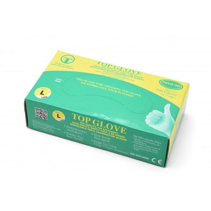 Koolpak Powder Free Vinyl Gloves - Large - Box of 100