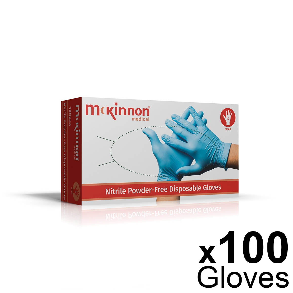 Mckinnon Medical SMALL Blue Nitrile Powder-Free Examination Gloves (Box 100)