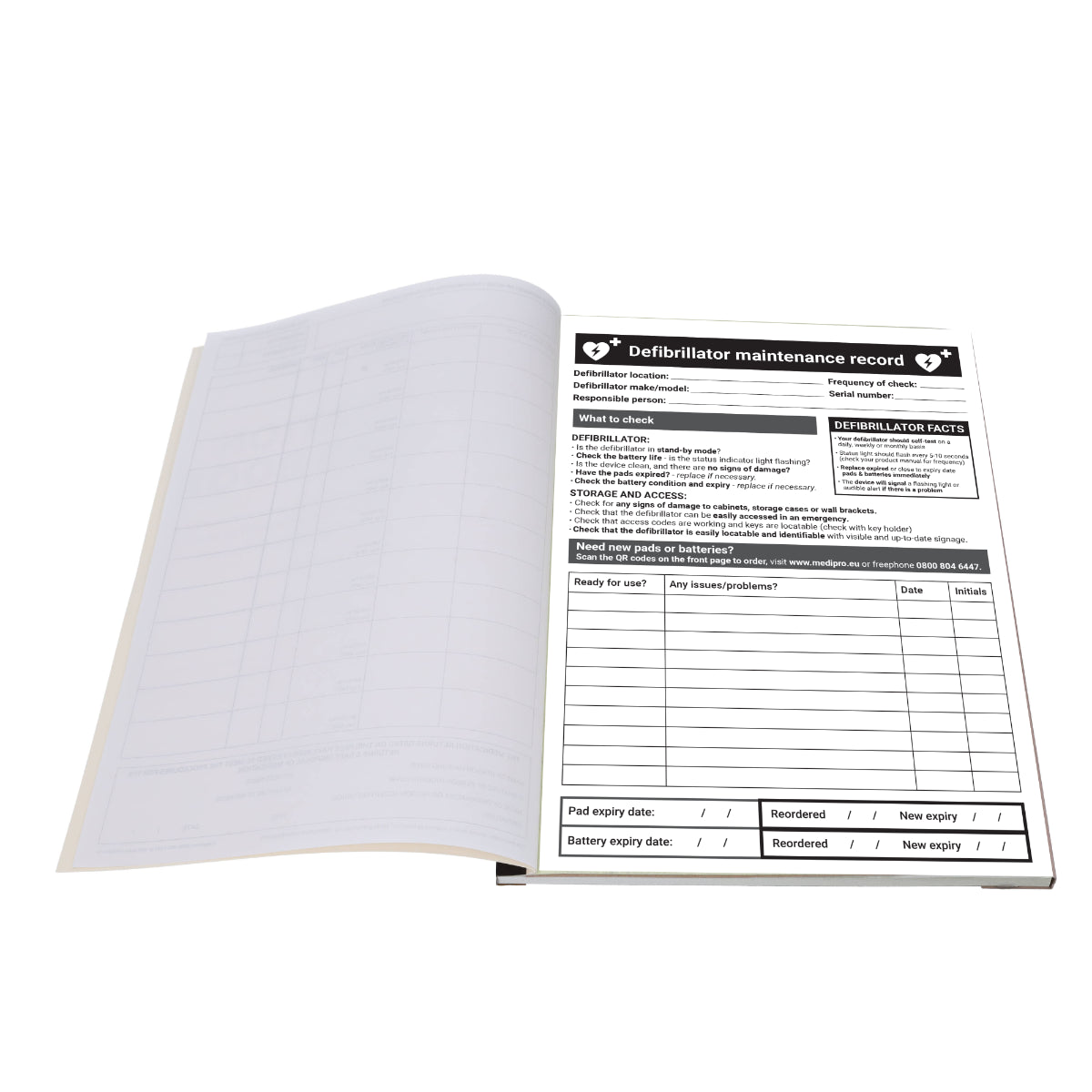 Defibrillator Maintenance Booklet