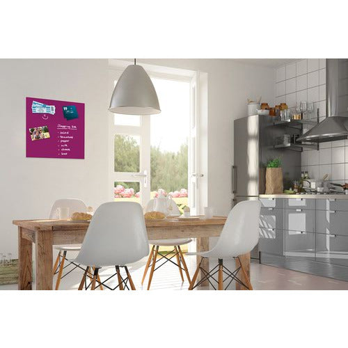 Magnetic Glass Board 600x400x9mm - Berry-coloured