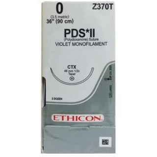 W9109H PDS, Violet, Monofilament, 2xRB-1, 4-0, 90cm, 1/2 Circle Taper Point Absorbable Sutures - Box of 36