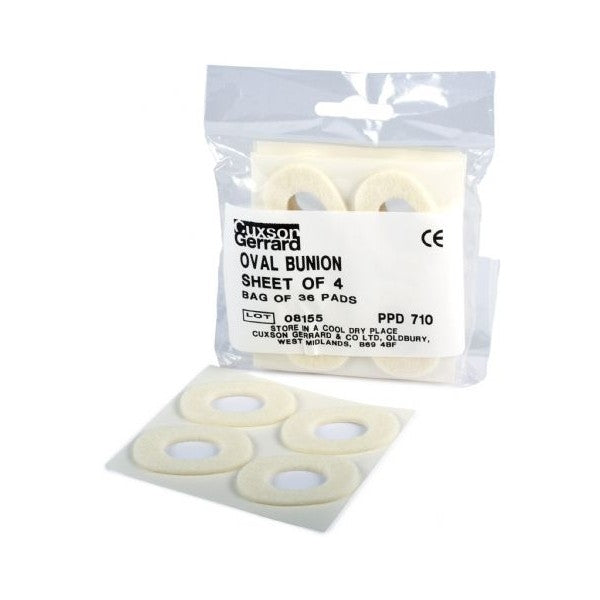 Cut Pads - Oval Bunion 5mm thick x 36 Pads