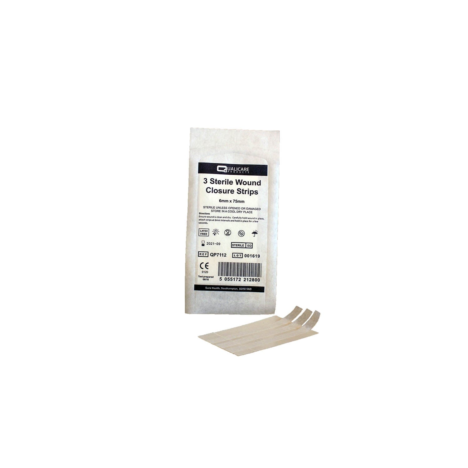 Wound closure strip 6mm x 75mm (3 strips)