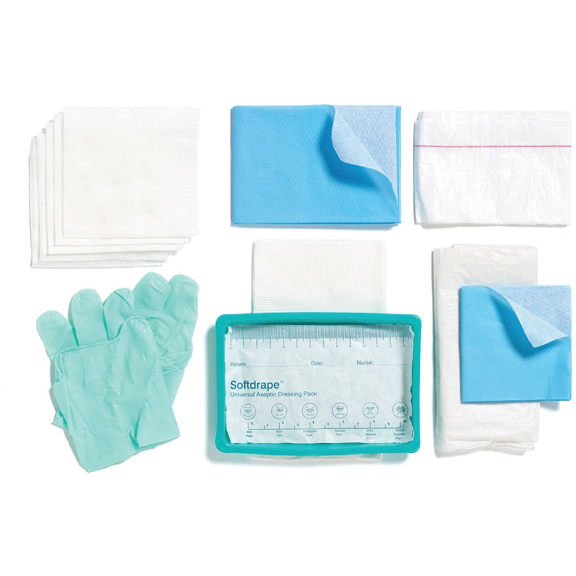 Softdrape Dressing Pack, Latex Free Medium Glove, Single