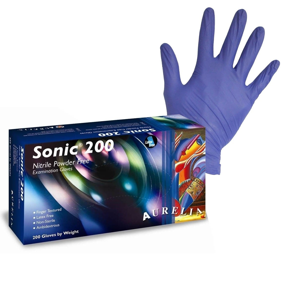 Aurelia Sonic 200 - Blue Nitrile Examination Gloves - Medium