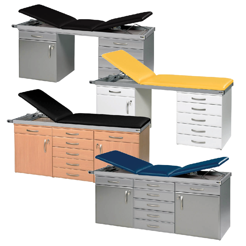 Sunflower Specialist Treatment Couch - 2 Cupboard Units, 1 Drawer Unit, 3 Section