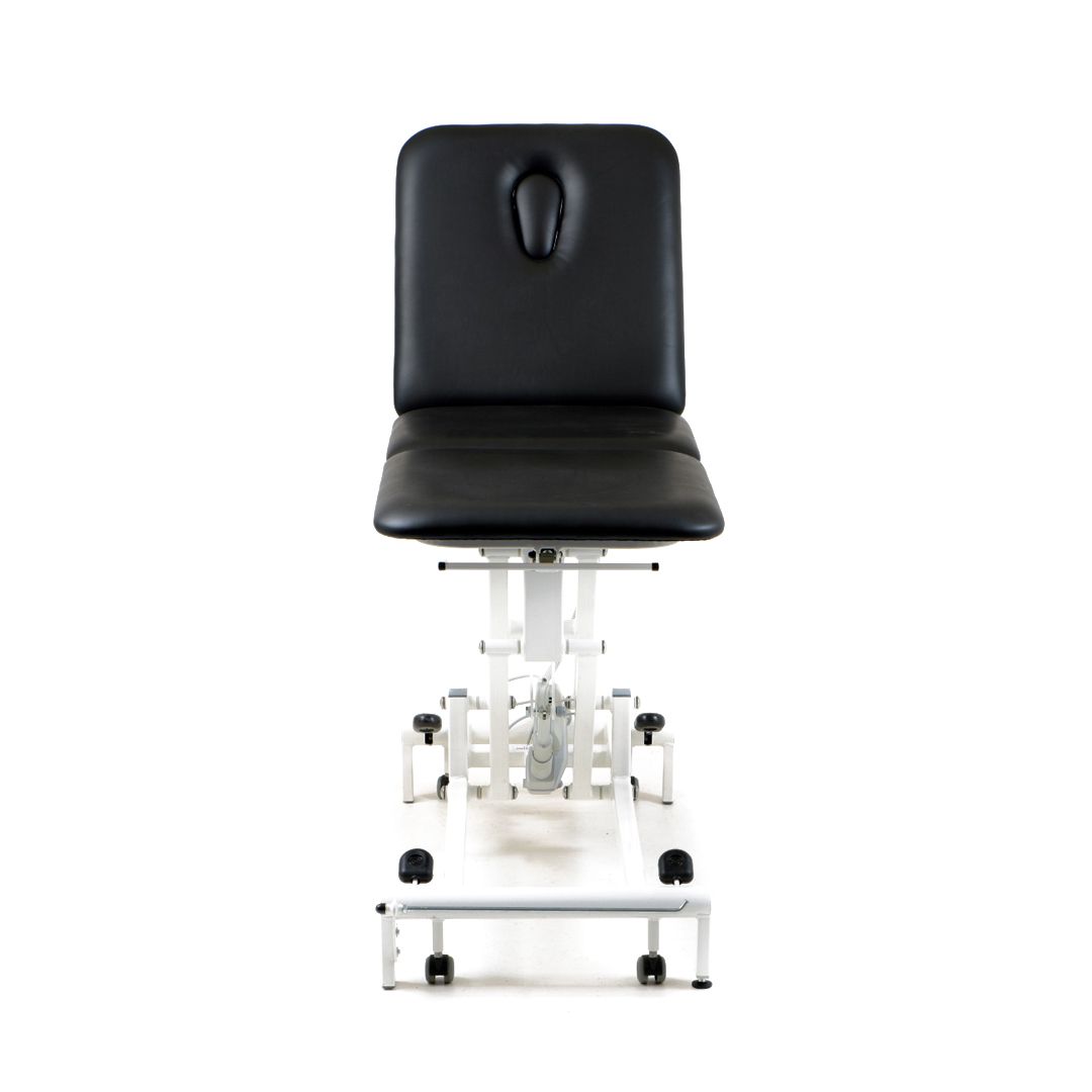 Stabil Komfort 3-Section Hydraulic Plinth - White Frame - Navy Blue Upholstery
