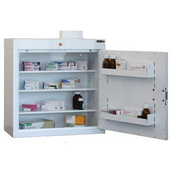Sunflower Medicine Cabinet, 3 Shelves/2 Door Trays, one door