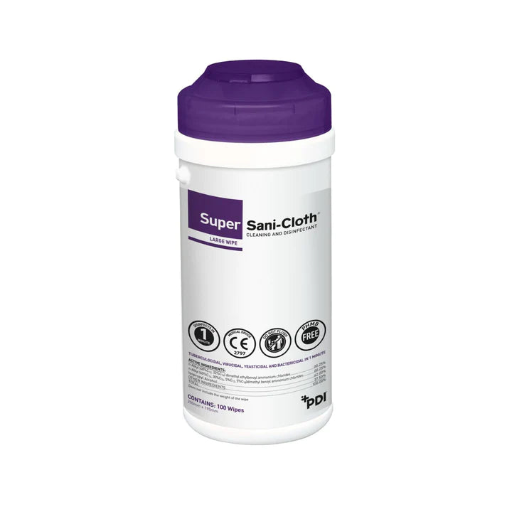 PDI Super Sani Cloth Wipes - Cleaning Wipes x 100 - CLEARANCE