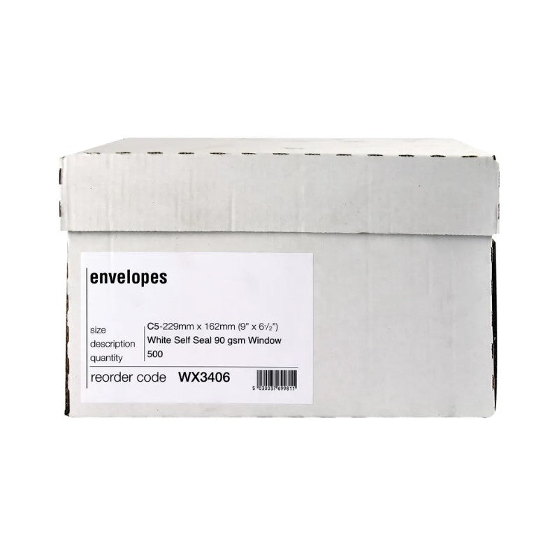 C5 Window 90gsm Self Seal White Boxed (- Pack of 500)